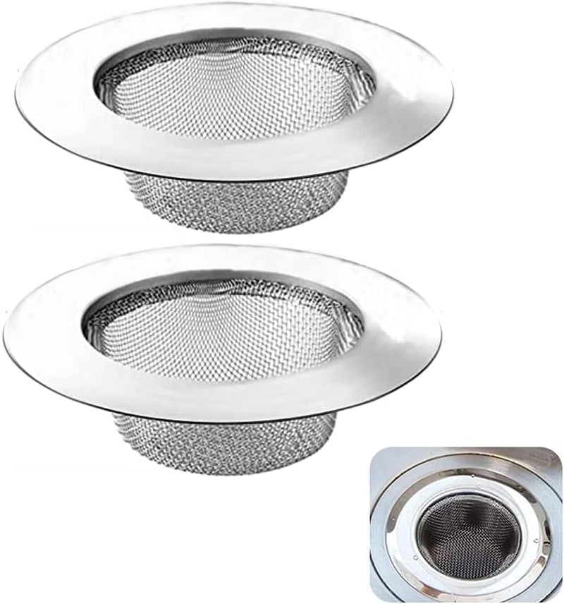 2 Pz Filtro per Lavello Filtri per Lavello in Acciaio Fermarifiuti 11cm 66263