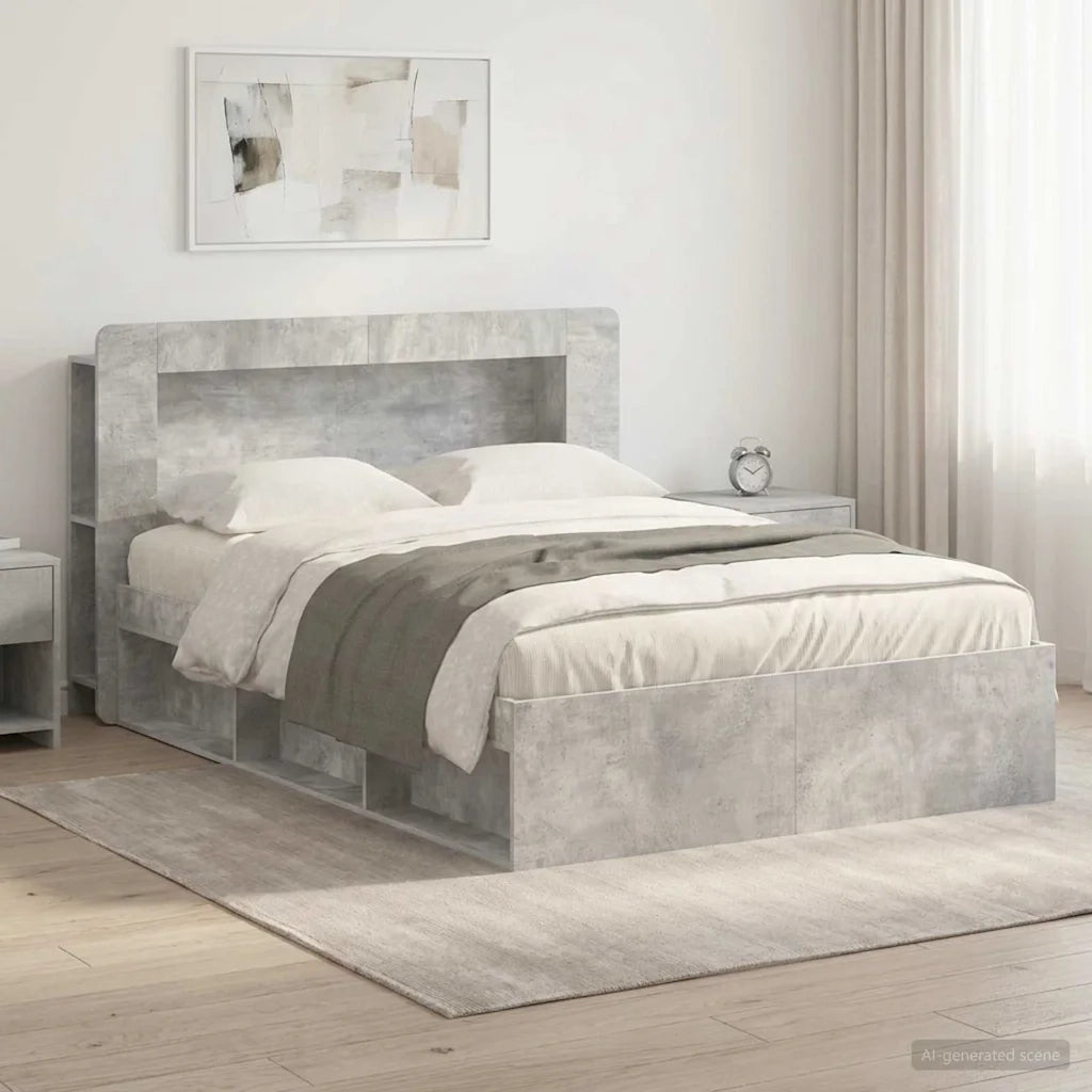 Telaio del letto con storage Grigio Cemento 140 x 200 cm 3433496