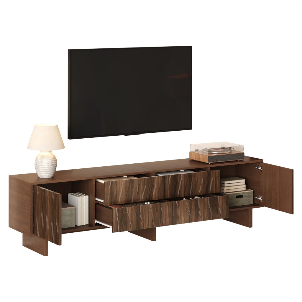 Mobile TV con Cassetti e Ante ¨C Xylo ¨C Noce, 180x40x56 cm, fino a 75 Pollici