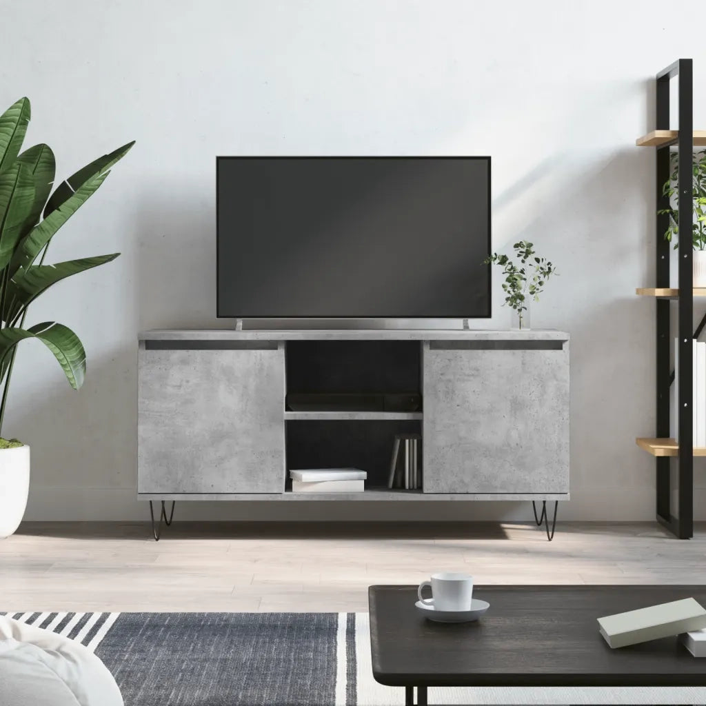 Mobile Porta TV-Mobile per TV-Credenza TV Grigio Cemento 104x35x50cm in Legno Multistrato 892352
