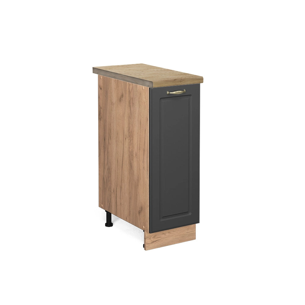 Armadio cucina dispensa alto Fame-Line Antracite-oro/Rovere dorato 30 cm, PL Rovere Vicco