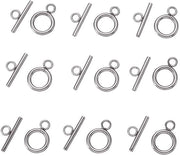 Impostazioni a scatto 20 set - Anello a gancio in acciaio inossidabile - Creazione di gioielli - Bracciali/ Collane - Dimensioni: 16x12x2 mm - Incluso T-bar