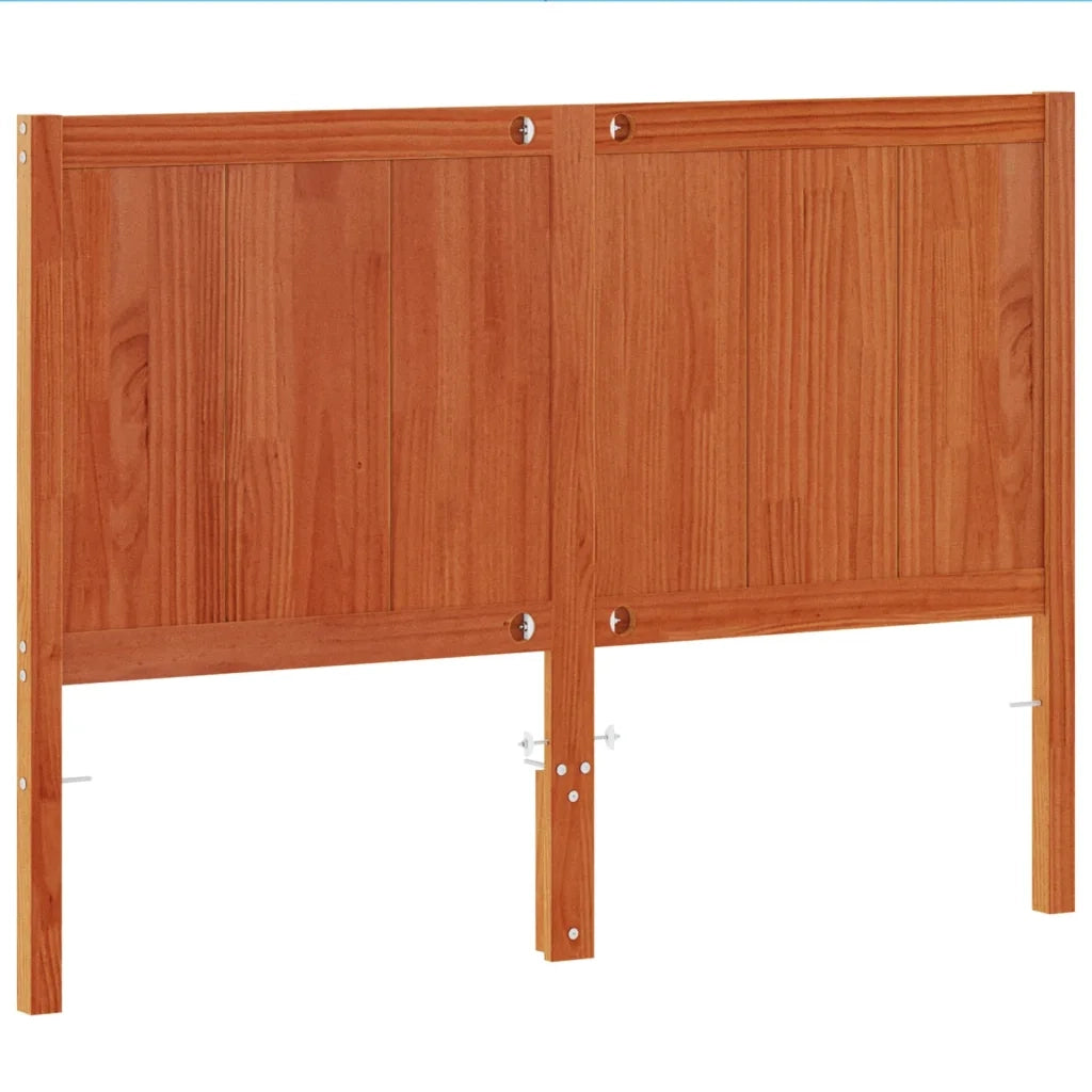 Testiera Marrone Cera 135 cm in Legno Massello di Pino 844240