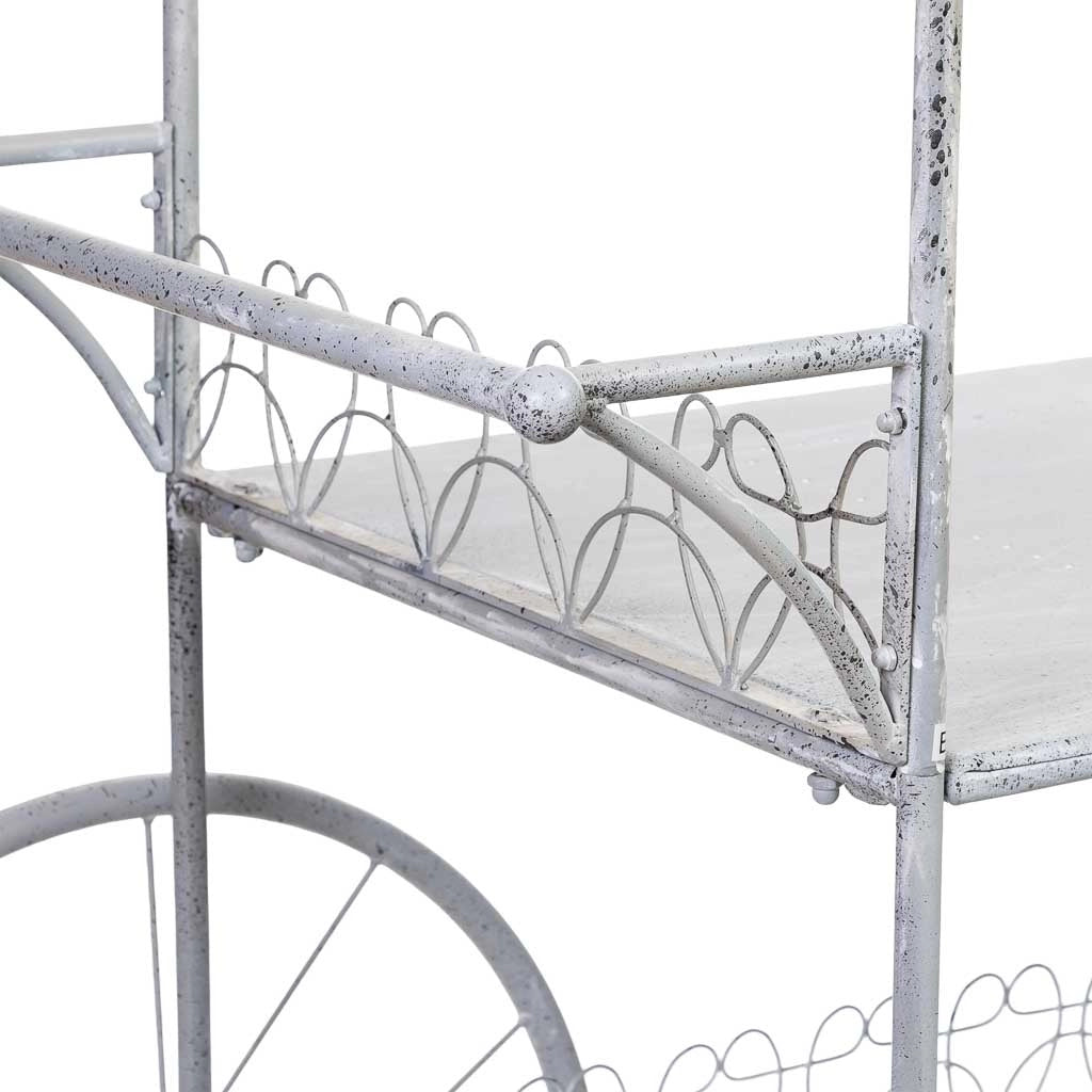 Carrello espositivo in metallo grigio 161,93x90,17x246,38h cm