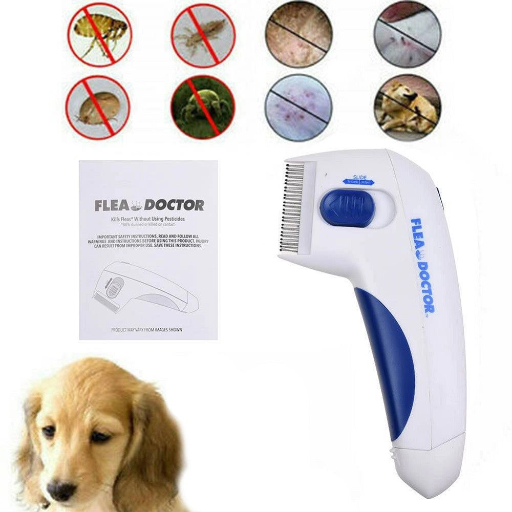 Trade Shop - Pettine Spazzola Elettrica Perfetto Per Pelo Gatto Cane Antipulci Batterie -