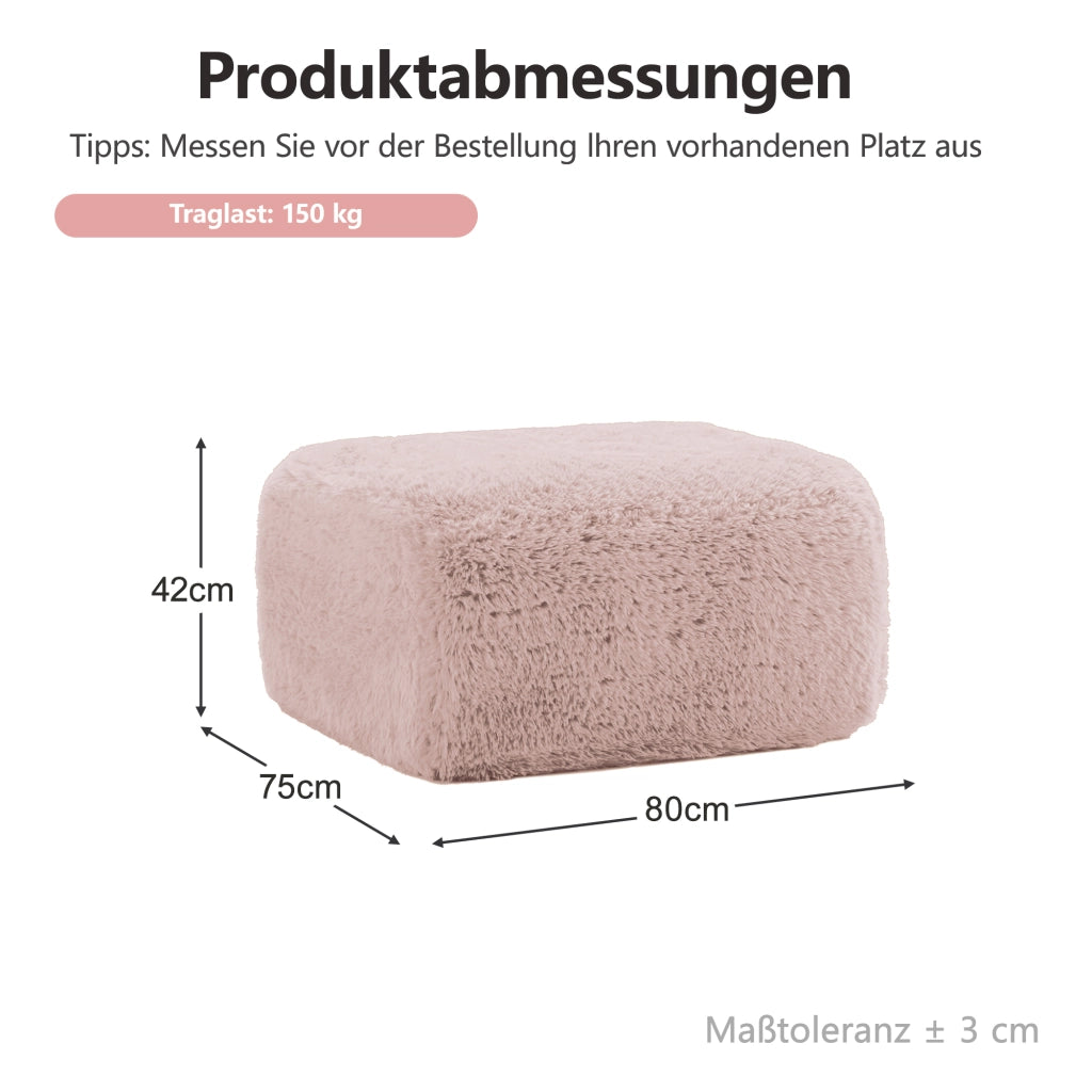 POUF Modulare 24x24x88 cm in tessuto peluche Rosa