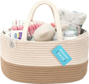 Organizzatore per bambini, contenitore per la culla e la stanza dei bambini, regalo per neonati e bambini, contenitore con scomparti e maniglie, giallo/bianco