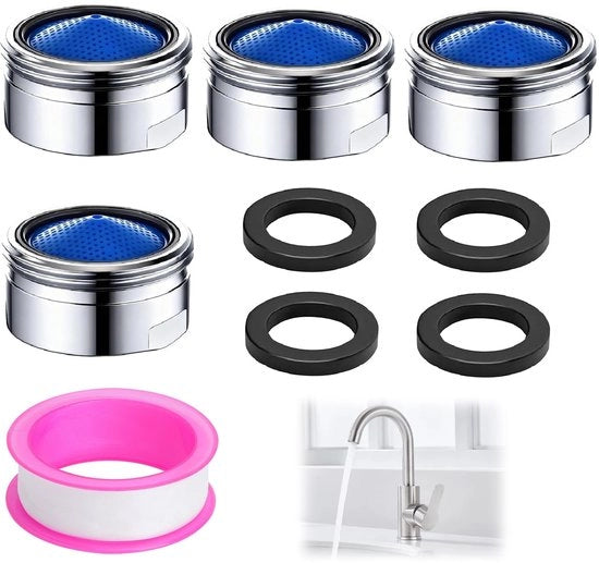 Perlatori per rubinetti, 4 pezzi, M22 avviamento esterno, regolatore di getto M22 in ottone con rubinetto a setola, risparmio d'acqua per rubinetto, perlatori, accessori per cucina e bagno