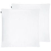 Set di 2 cuscini da letto guanciali in cotone bianco piumino d'anatra e piume 80 x 80 cm alto medio morbido