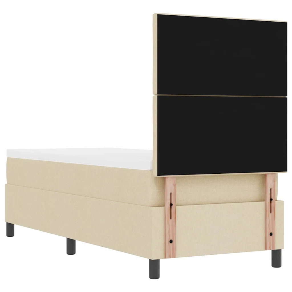 Letto a molle con materasso con led Crema 80 x 200 cm Tessuto 3342905