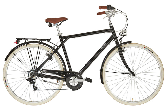 Bicicletta City da Uomo 28" Design Vintage Cambio 6V Shimano Freni V-Brake Bonneville Nero