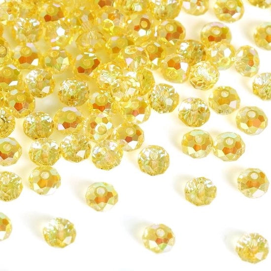 Kralen in Vetro 170 Stuks - Kralen a Facce 6mm - Fatto con Vetro di Alta Qualità - Per Creare Gioielli - Accessori per Matrimonio - Scelta tra 12 Colori