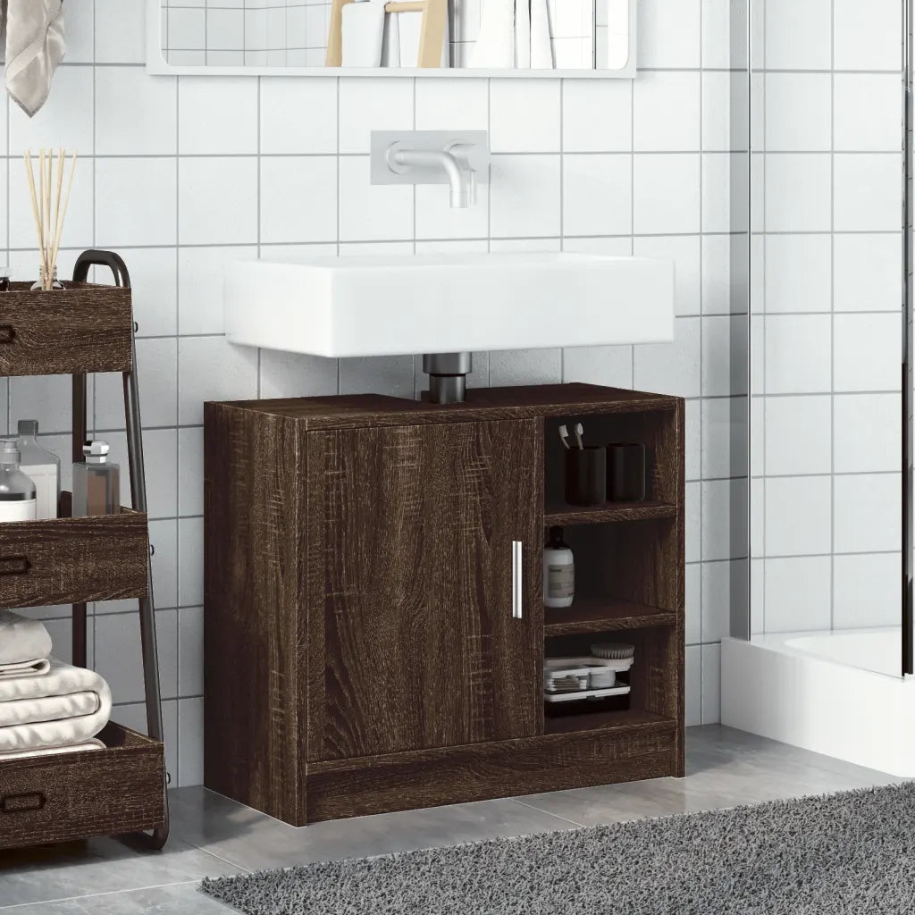 Mobile Lavabo | Armadio Lavabo Rovere Fumo 63x29x55 cm in Truciolare