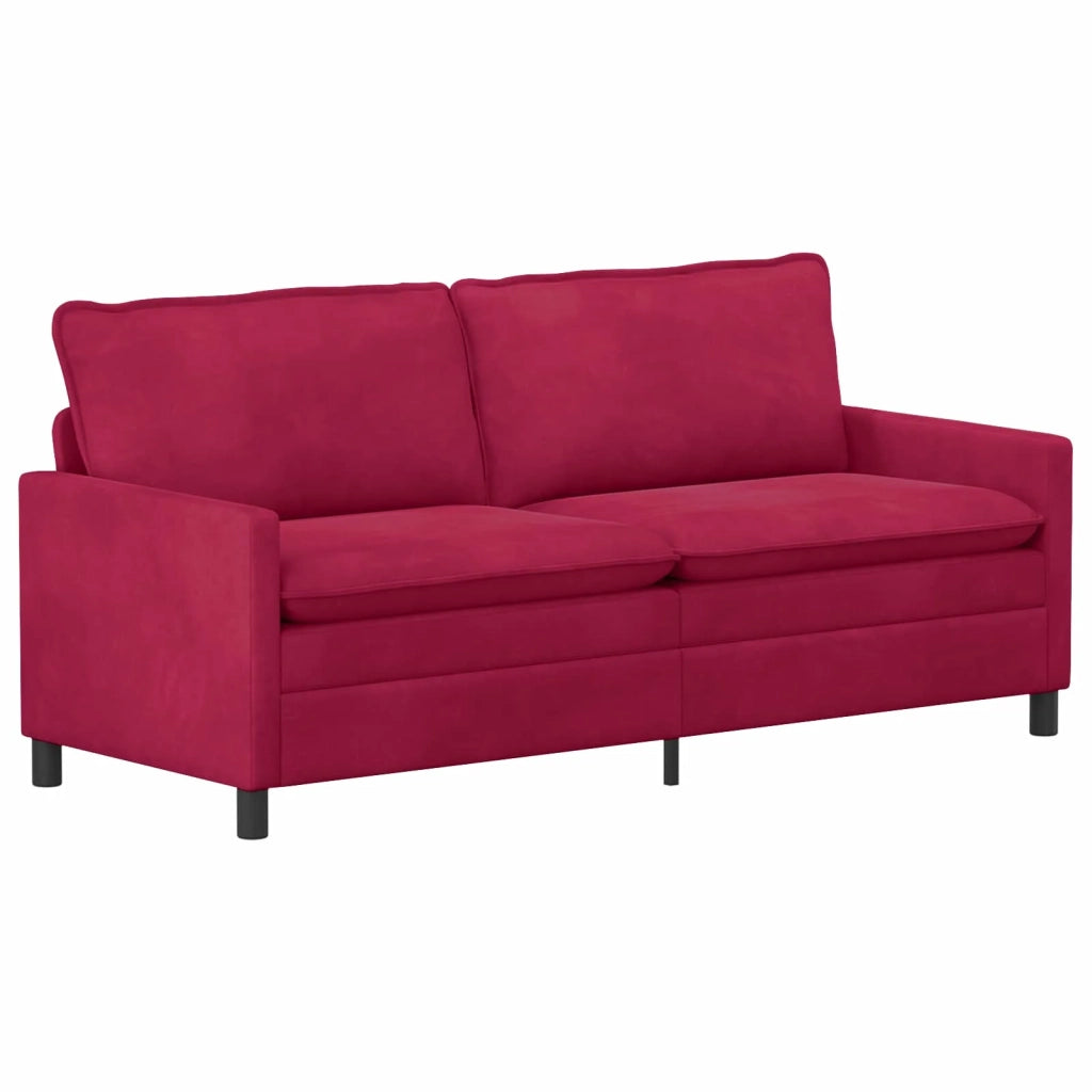 Divano Rosso Vino 196 x 81 x 87,5 cm Velluto
