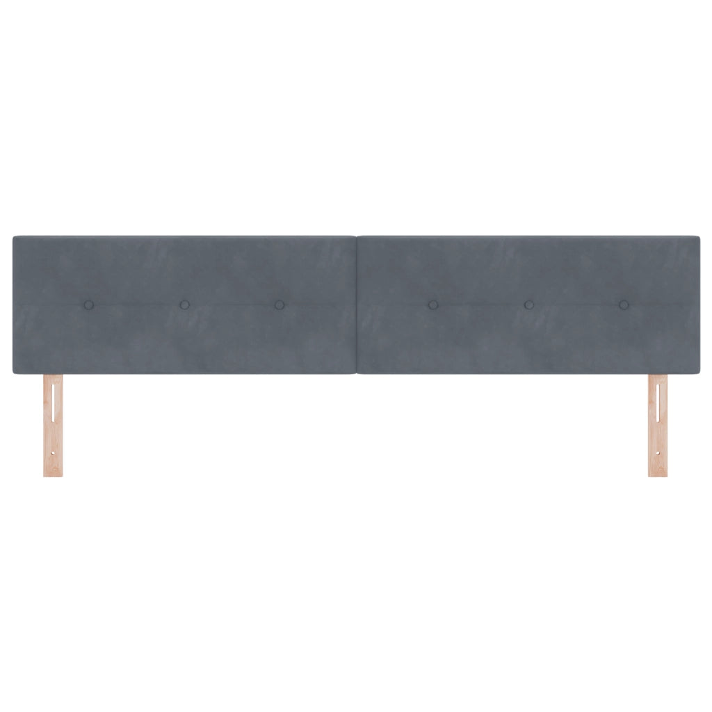 Testiera  Con Bottoni Grigio Scuro 200 cm In Velluto