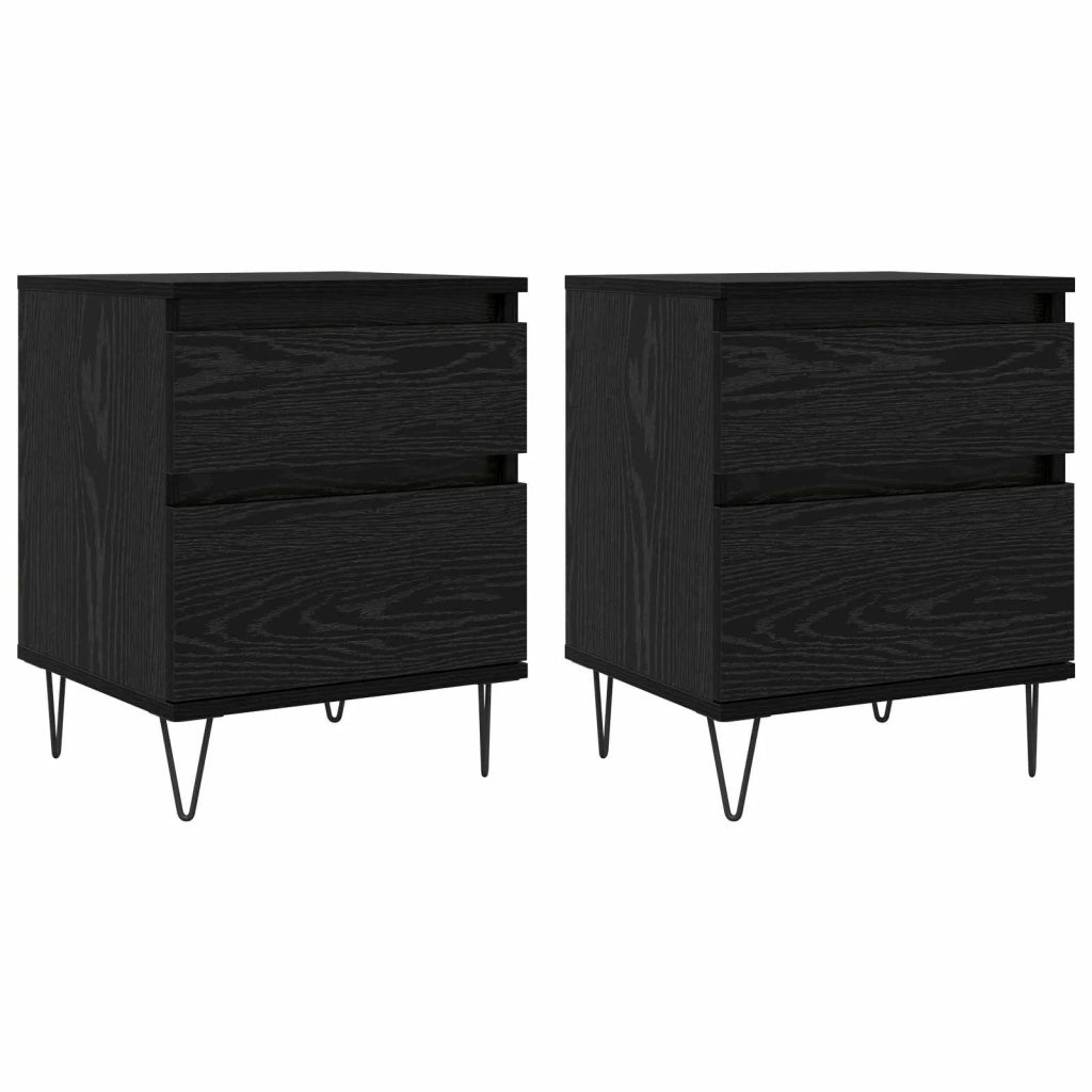 Armadietto per letto con cassetto Rovere Nero 40 x 35 x 50 cm