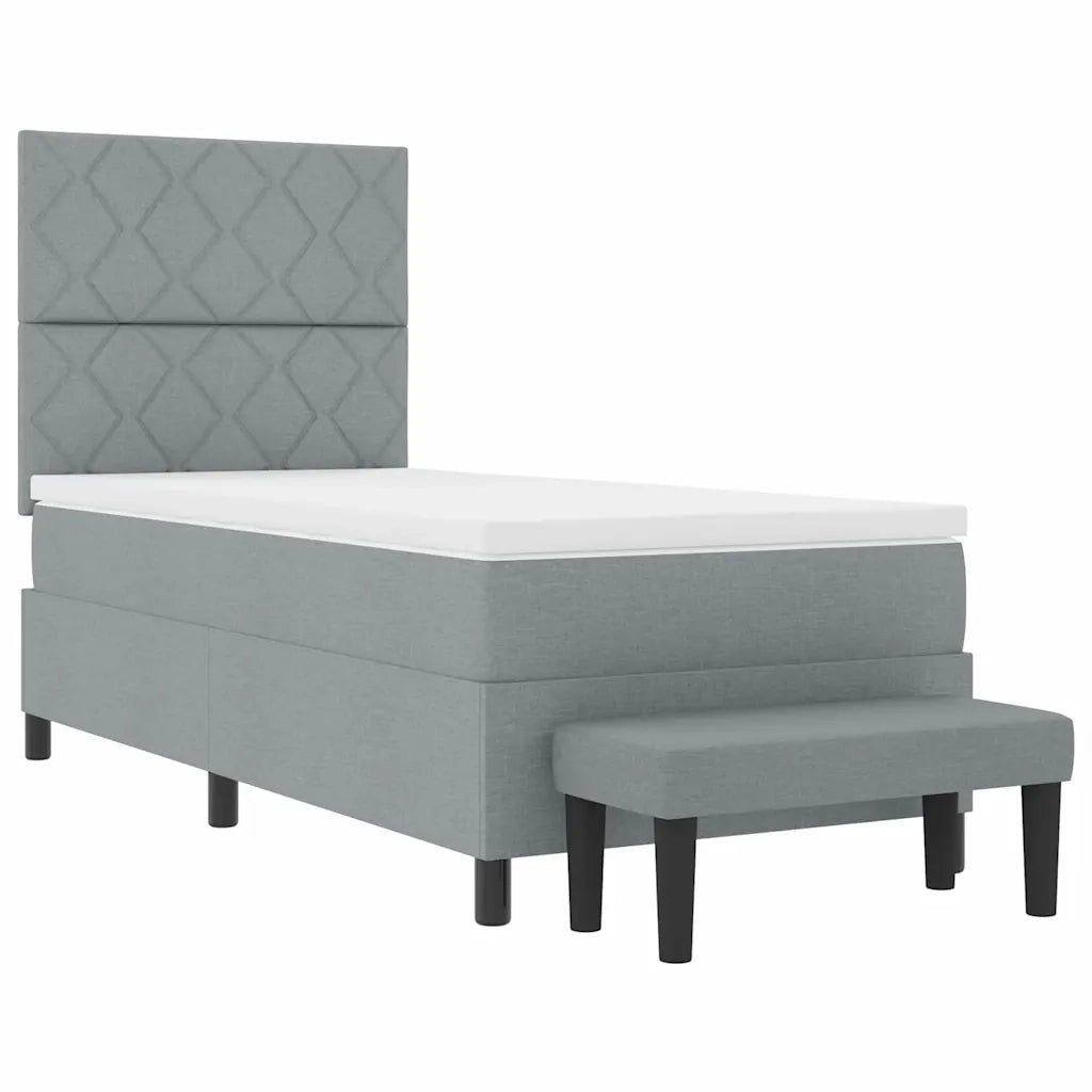 Letto a molle con materasso Grigio chiaro 90 x 190 cm Tessuto 3344107