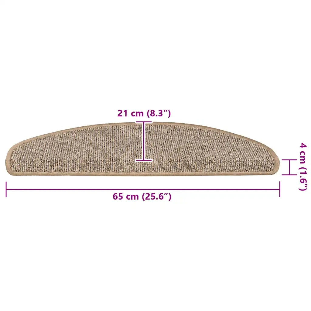 Tappetini per scale 15 pz 65x21x4 cm Marrone Semicircolari Grandi 149855