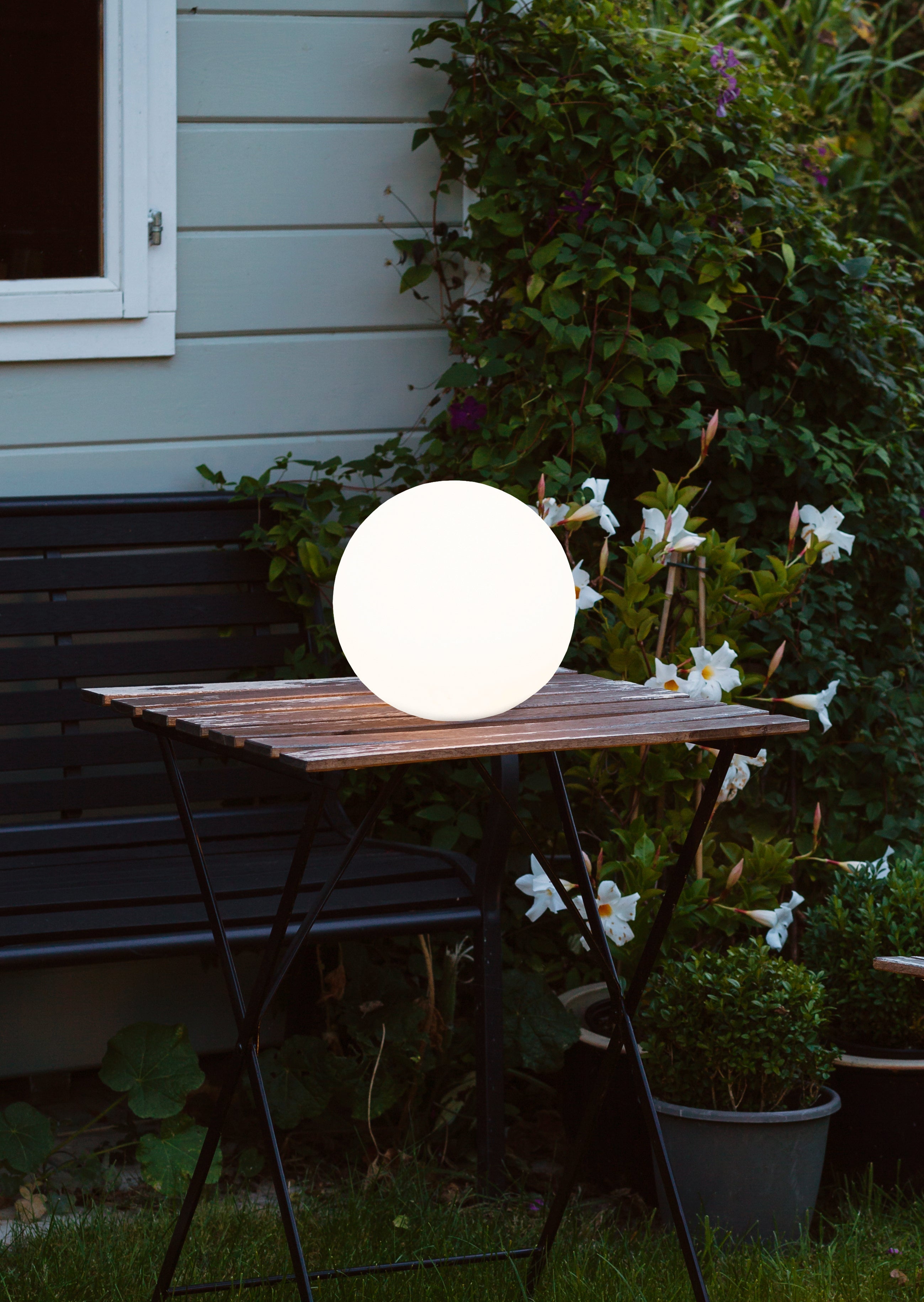 Lampada tavolo da Esterno a LED in Plastica Bianco