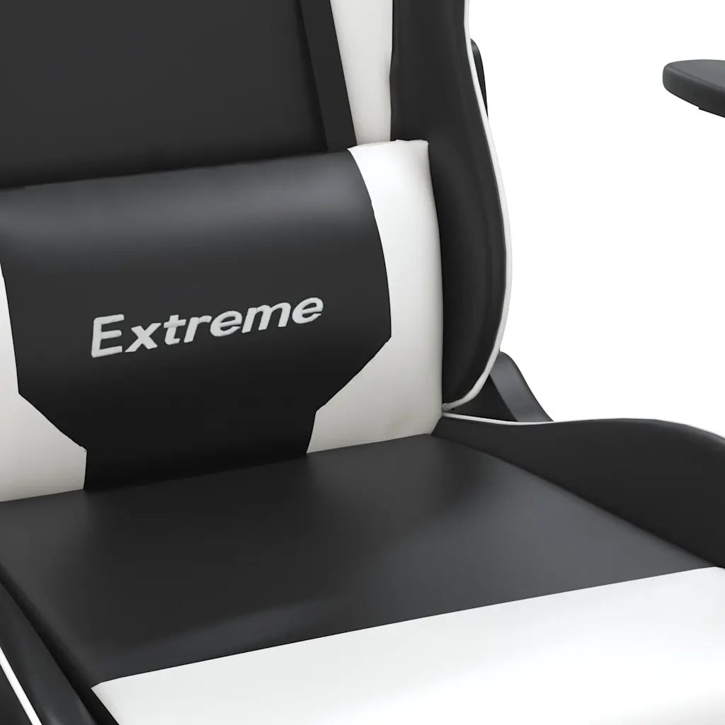 vidaXL Sedia da Gaming Nero e Bianco in Similpelle