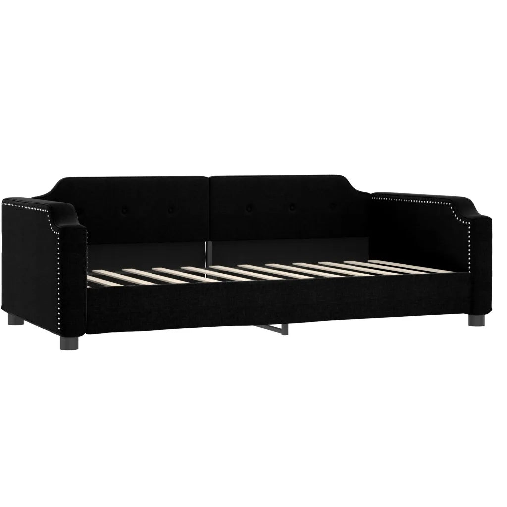 Divano Letto Estraibile con Cassetti-Sofa Letto-Daybed Nero 90x200 cm in Tessuto 997026