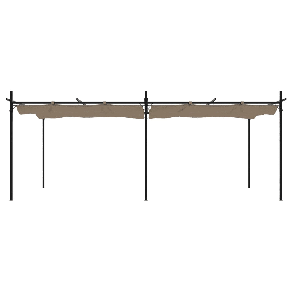 Pergola con Tetto Retrattile Tortora 589x292x230 cm