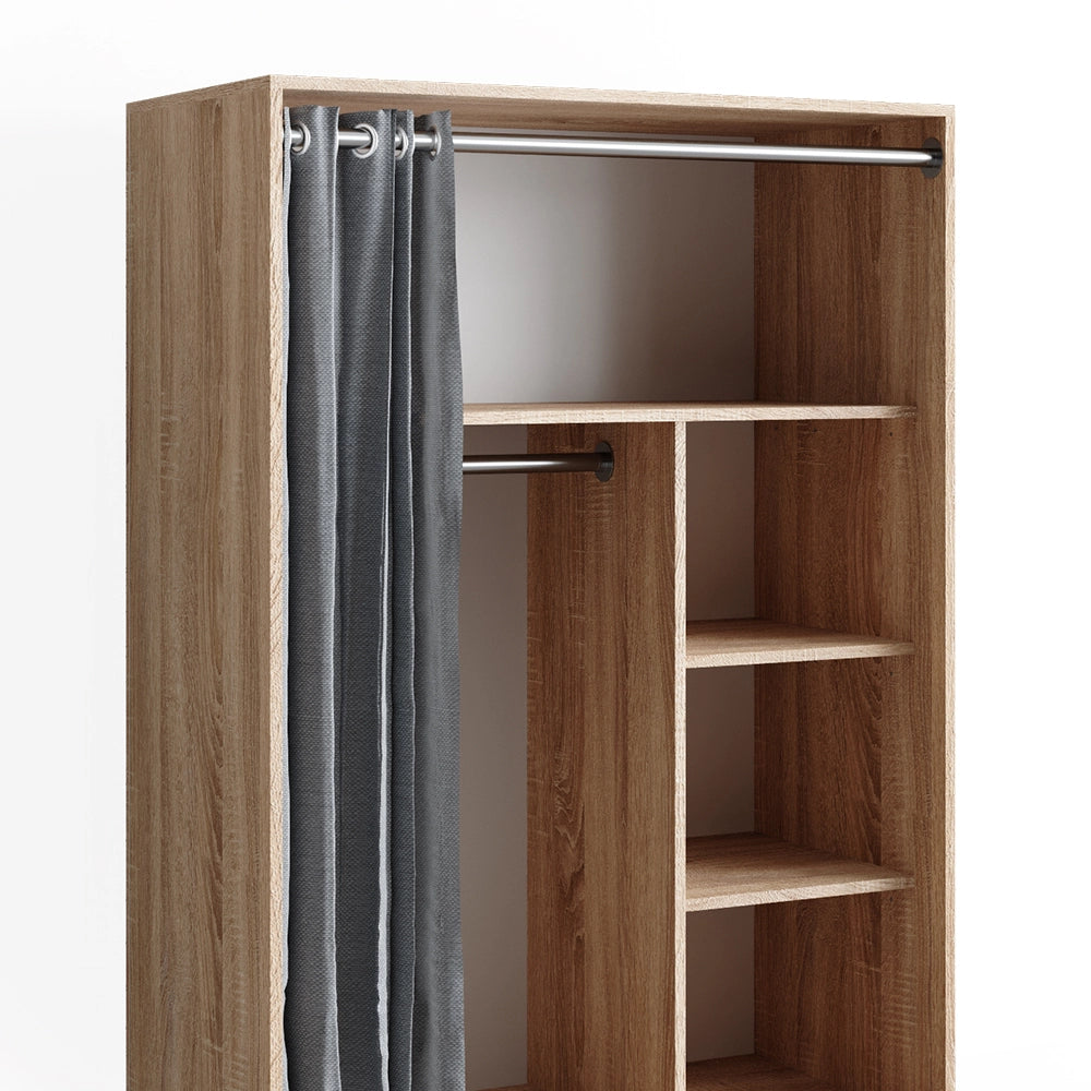 Vicco Armadio multifunzione Sonoma 100 x 146.6 cm aperto, su rotelle