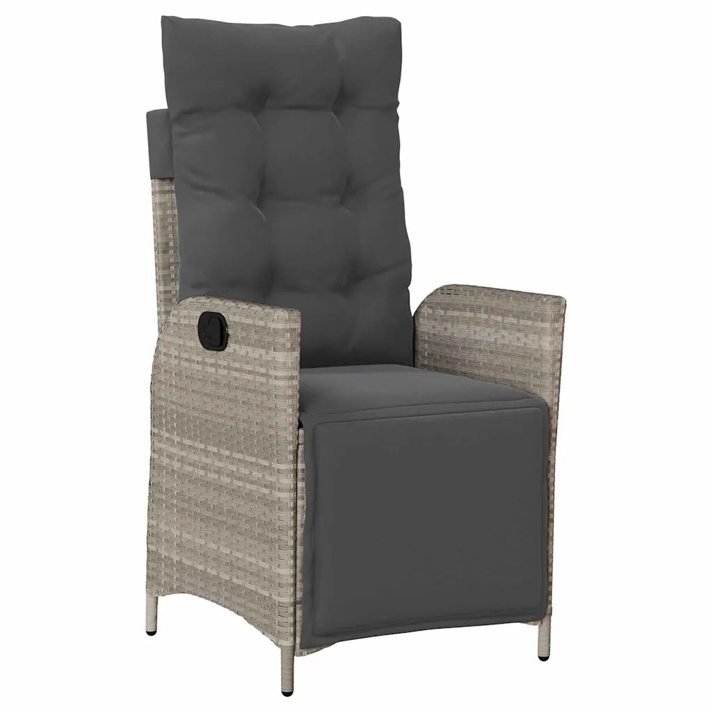 Set da Pranzo per Giardino 7 pcs Grigio chiaro polyrattan 3380573