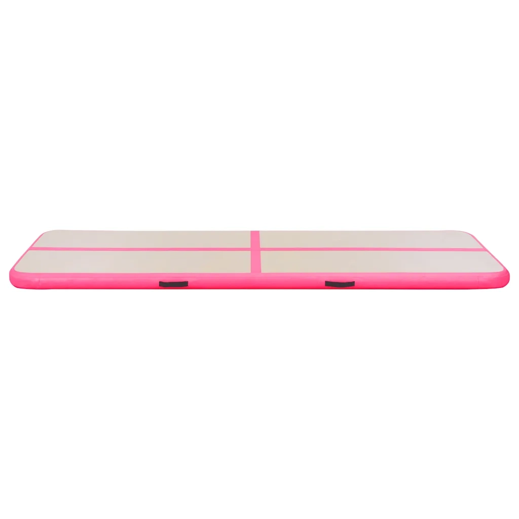 Tappetino Ginnastica Gonfiabile con Pompa 600x100x10cm PVC Rosa 91921