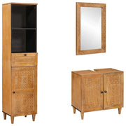 vidaXL Set di mobili per il bagno 3 pcs Marrone 38 x 33 x 160 cm