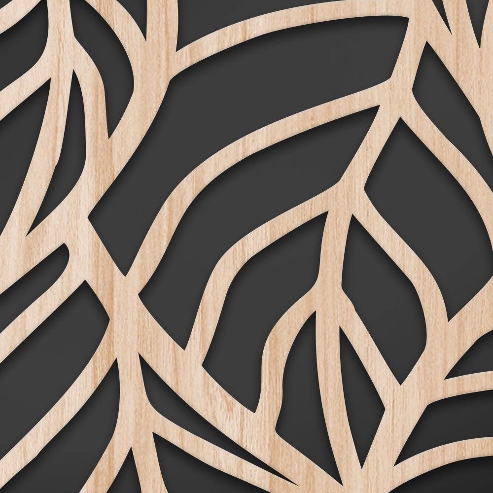 FOGLIE - Quadro arredo LASERCUT composito Legno e PVC Misura: 60x60 cm