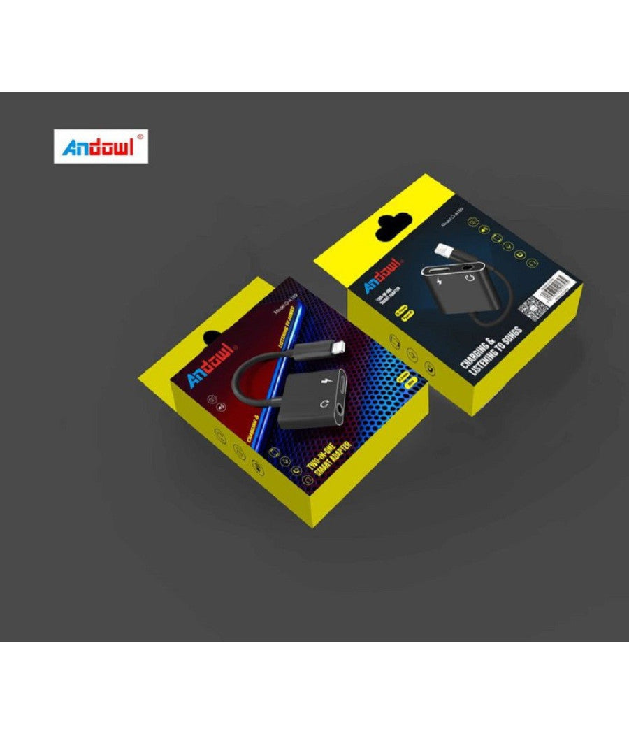 Adattatore 2in1 Q-a189 Lightning Maschio A Type-c Aux3,5mm Femmina Cuffie Ricarica         