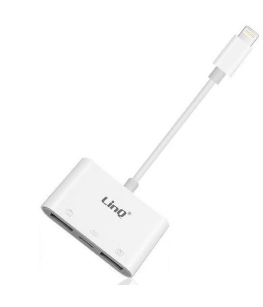 Adattatore 8 Pin Lettore Schede Memoria Otg 3in1 Lightning + 2 Usb Femmina Ith488         
