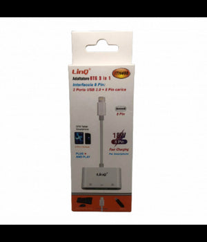 Adattatore 8 Pin Lettore Schede Memoria Otg 3in1 Lightning + 2 Usb Femmina Ith488         