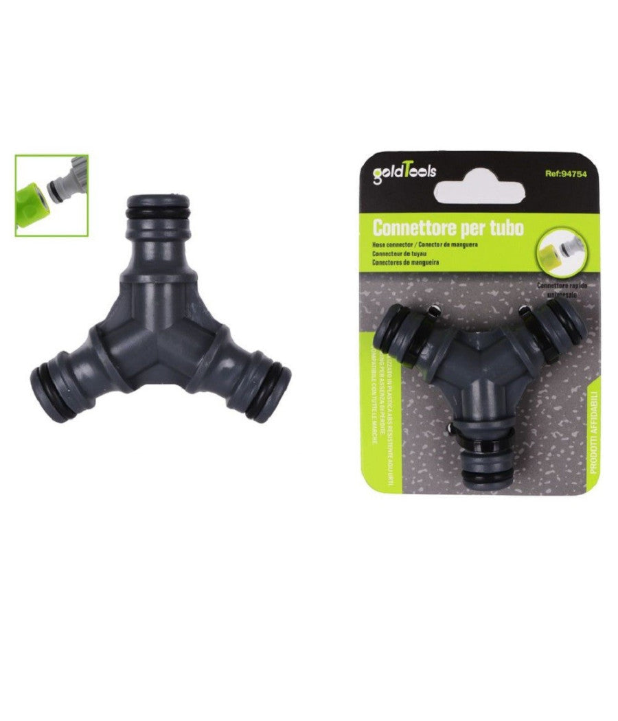 Adattatore A 3 Vie Per Tubi Con Innesto Rapido Universale Connettore Abs 94754         
