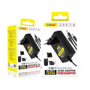Trade Shop - Adattatore Alimentazione 3in1 Ac/dc 12v 5a Alimentatore Universale Qy-9011 3 Spine -