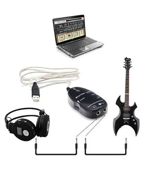 Adattatore Amplificatore Per Chitarra Basso Interfaccia Usb Cavo Cuffie Jt3624         