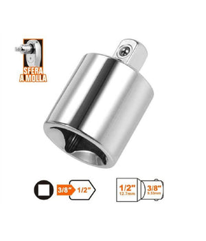 Adattatore Attacco Quadrato 3/8" Per Chiavi A Bussola 1/2" Sfera A Molla 57217         