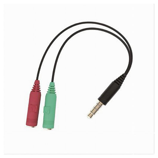 Adattatore Cavo Aux 3.5mm Maschio A 2x Aux Microfono Femmina Audio Maxtech Aux-2f         