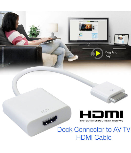 Adattatore Cavo Dock Hdmi Per Iphone Ipad Schermo Film Mirror Tv Televisione         