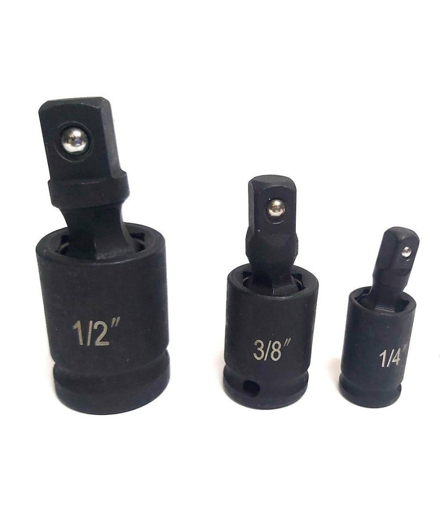 Adattatore Chiave Bussola Cricchetto Set 3pz Riduttori 1/2 1/4 3/8 Snodo Sferico         