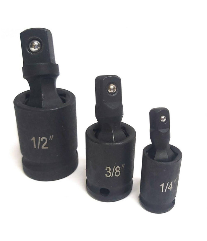 Adattatore Chiave Bussola Cricchetto Set 3pz Riduttori 1/2 1/4 3/8 Snodo Sferico         