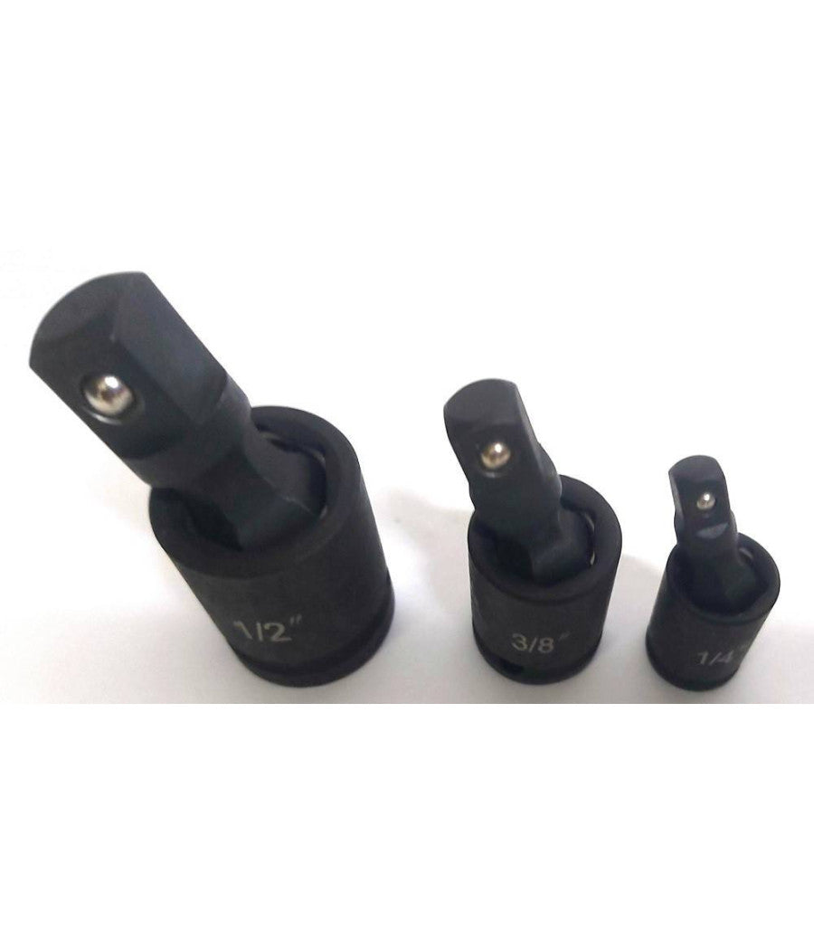 Adattatore Chiave Bussola Cricchetto Set 3pz Riduttori 1/2 1/4 3/8 Snodo Sferico         