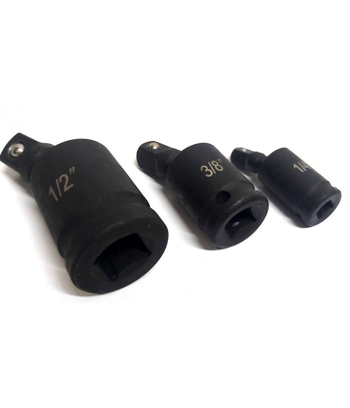 Adattatore Chiave Bussola Cricchetto Set 3pz Riduttori 1/2 1/4 3/8 Snodo Sferico         