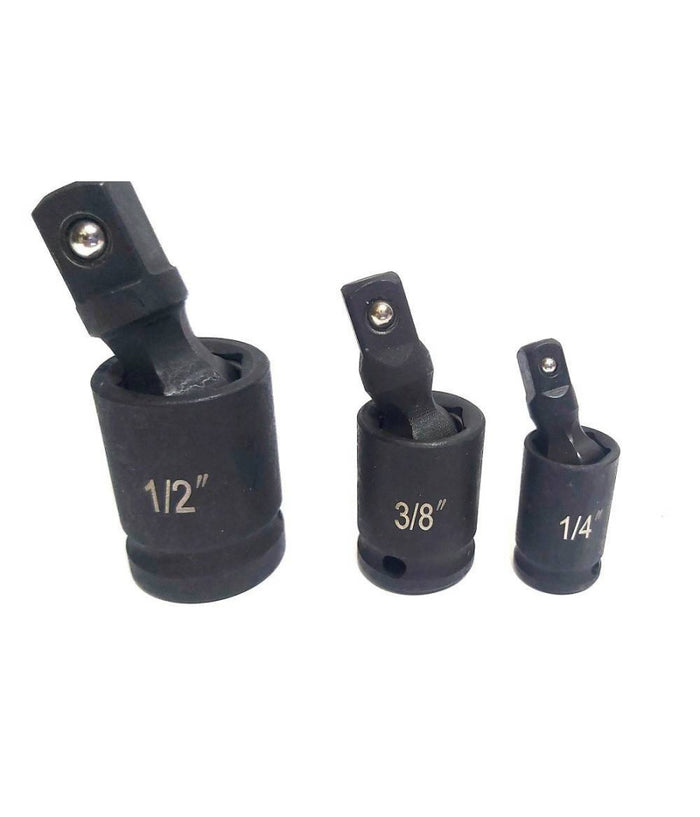 Adattatore Chiave Bussola Cricchetto Set 3pz Riduttori 1/2 1/4 3/8 Snodo Sferico         