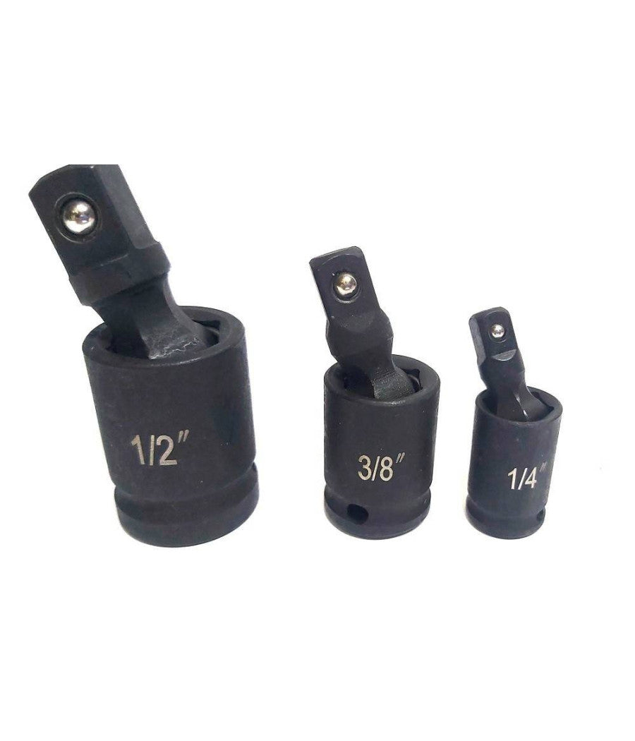 Adattatore Chiave Bussola Cricchetto Set 3pz Riduttori 1/2 1/4 3/8 Snodo Sferico         