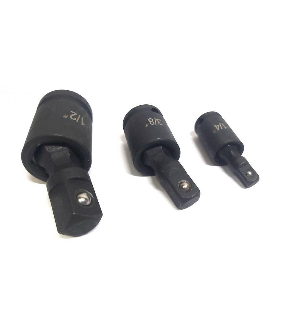 Adattatore Chiave Bussola Cricchetto Set 3pz Riduttori 1/2 1/4 3/8 Snodo Sferico         
