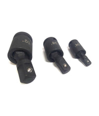 Adattatore Chiave Bussola Cricchetto Set 3pz Riduttori 1/2 1/4 3/8 Snodo Sferico         