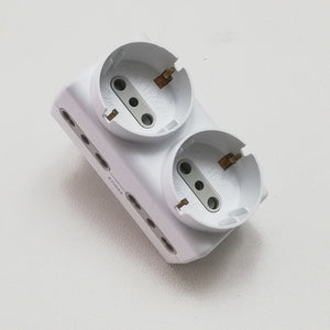 Adattatore con 2 schuko + 4 biprese da 16a