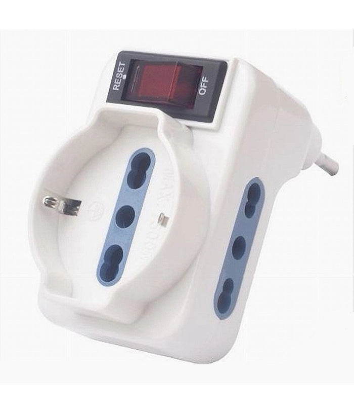 Adattatore Con Interruttore Spina 10a 2 Bipasso 10/16a 1 Presa Universale 10/16a 83055n         